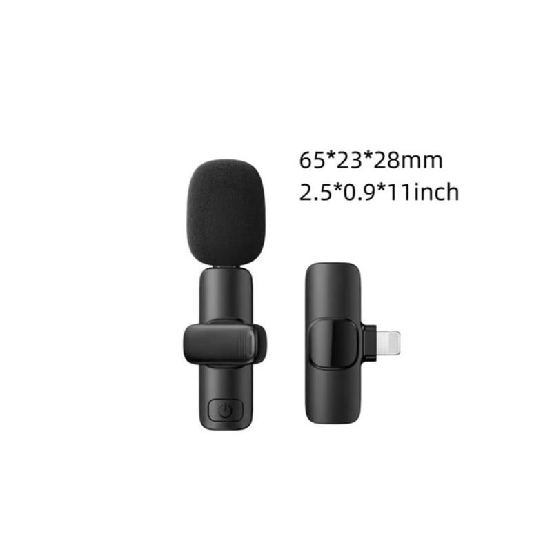 Wireless Lavalier Microphone, Portable Clip-On Microphone, Portable Mini Microphone for Video Recording, Live Streaming, Interviewing & Vlogging, Mini Noise-Canceling Radio Equipment for Iphone