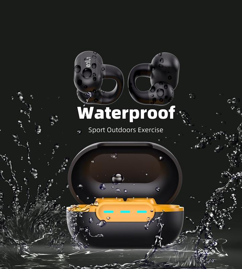 Enfun Open Ear Earbuds,Wireless Bluetooth 5.4 Headphone, Long Playtime, Clip-On Earphone with IPX5 Waterproof for Fitness, Running and Outworks Earbuds Free Clip