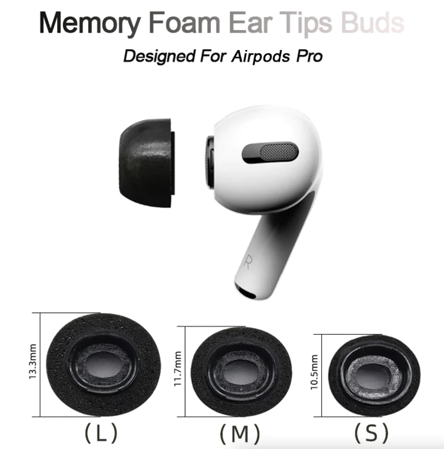 Replacement Ear Tips for Apple Airpods Pro Memory Foam Tips Airpod Pro - 3 Pairs