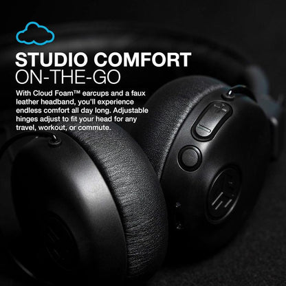 Jlab Studio ANC On-Ear Wireless Headphones, Black, 34+ Hour Bluetooth 5 Playtime, 28+ Hour with Active Noise Cancellation, EQ3 Custom Sound, Ultra-Plush Faux Leather & Cloud Foam Cushions