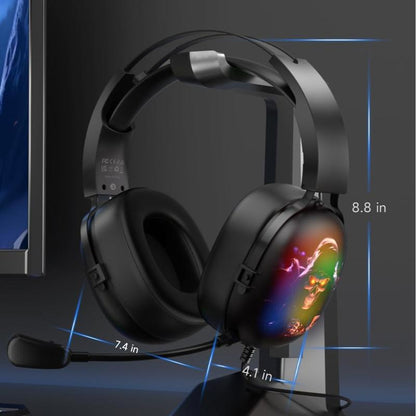 ZSL USB Gaming Headset - 7.1 Surround Sound, Noise-Canceling Mic, RGB Lighting, 50Mm Drivers, Compatible with PC, PS4/PS5, Mac, Laptop (Black) Audio Headphone