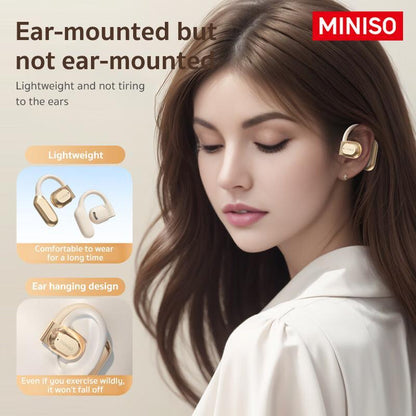 Christmas MINISO X38 Wireless Open Earbud, Noise Cancelling Headphone with Microphone, Hifi Stereo Noise Cancelling Sports Headphone for Electronic Devices