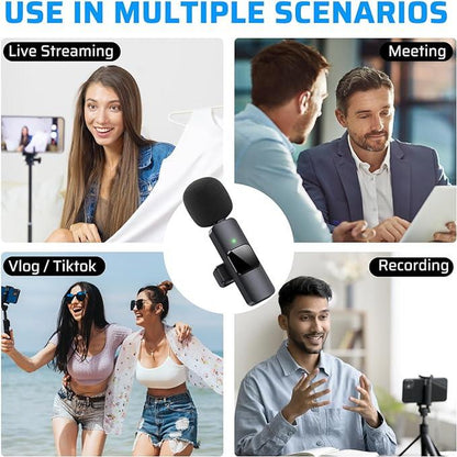 BIG SALE! Wireless Lavalier Microphone for Iphone、Android、Wireless Lavalier Microphone Professional Recording/ Suitable for Speeches/Essential for Teaching Demonstrations, Mini Microphone with Noise Reduction for Video Recording, Vlog, Tiktok