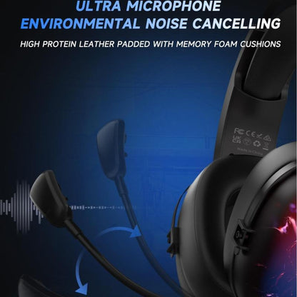 ZSL USB Gaming Headset - 7.1 Surround Sound, Noise-Canceling Mic, RGB Lighting, 50Mm Drivers, Compatible with PC, PS4/PS5, Mac, Laptop (Black) Audio Headphone