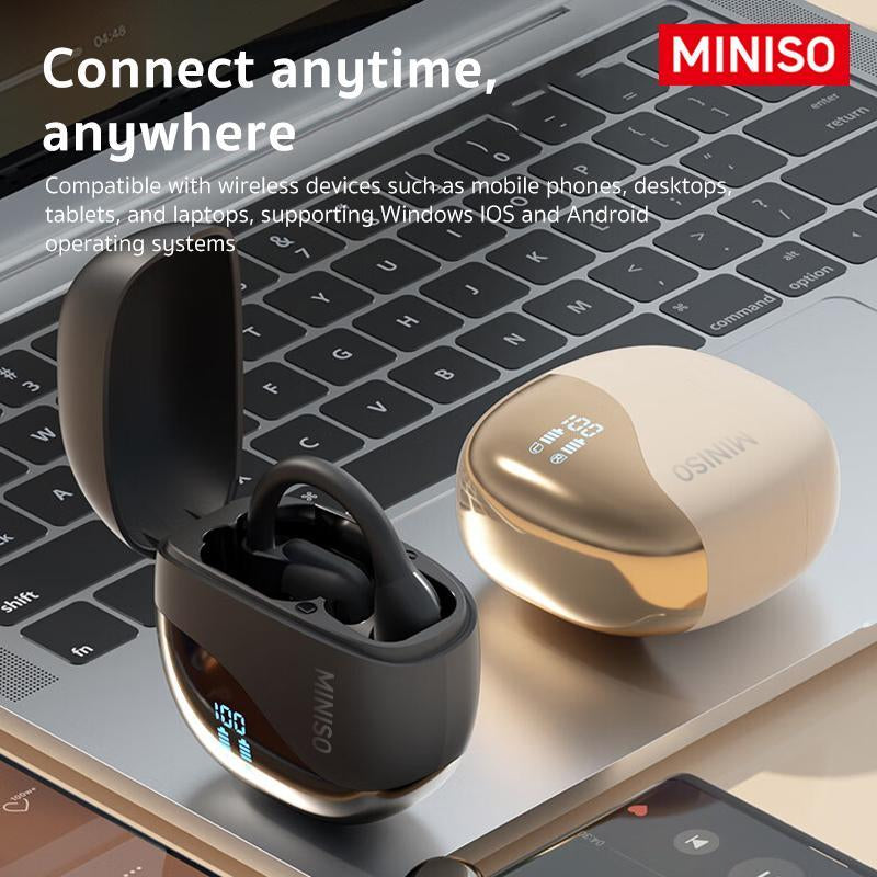 Christmas MINISO X38 Wireless Open Earbud, Noise Cancelling Headphone with Microphone, Hifi Stereo Noise Cancelling Sports Headphone for Electronic Devices