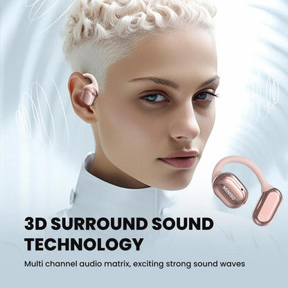 MINISO X39 Open Ear Bluetooth 5.4 Headphones, True Wireless over Ear Headsets, 40Hrs Long Battery Playtime for Music Work Earphones, Not in Ear Earbuds for Iphone Android Pink Purple Black