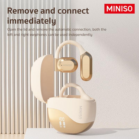 Christmas MINISO X38 Wireless Open Earbud, Noise Cancelling Headphone with Microphone, Hifi Stereo Noise Cancelling Sports Headphone for Electronic Devices