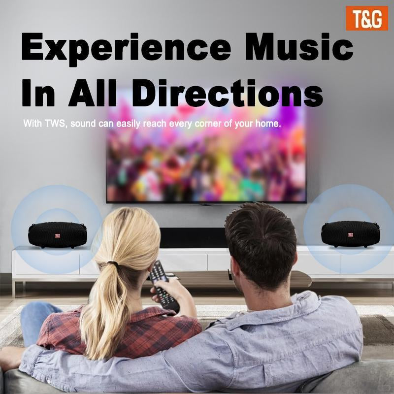 T&G Outdoor Portable Wireless Speaker, TWS Stereo Sound Rechargeable Speaker, Home Music Speaker Compatible with Phone/Tablet/Tv, Audio & Video Product