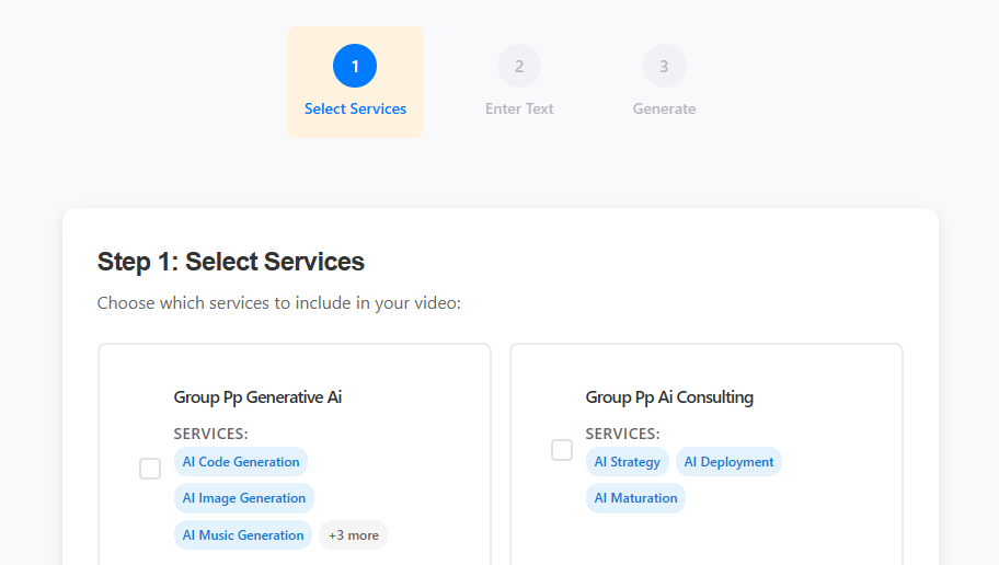 Service Group Based Sections